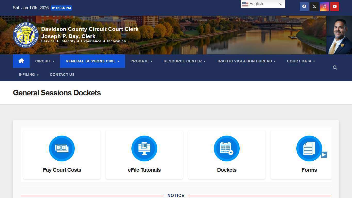 General Sessions Dockets – Circuit Court Clerk