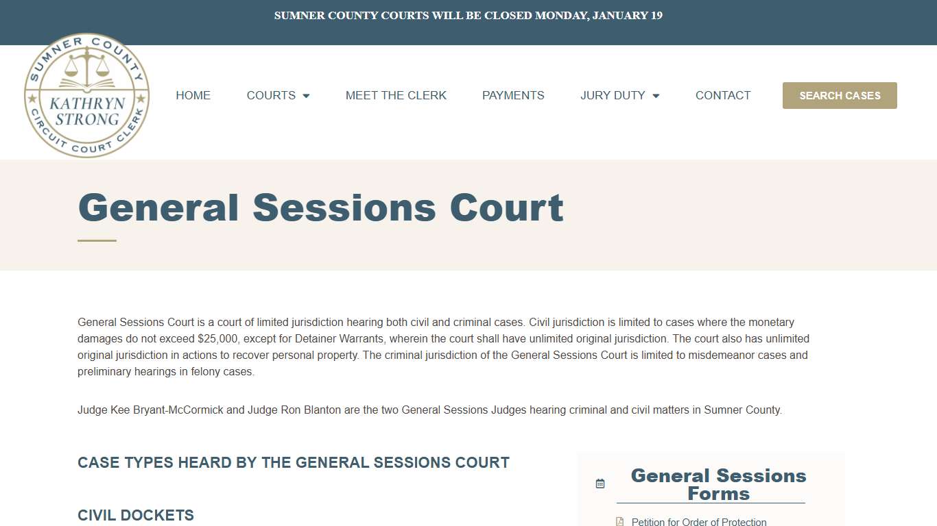 General Sessions Court | Sumner County Circuit Court