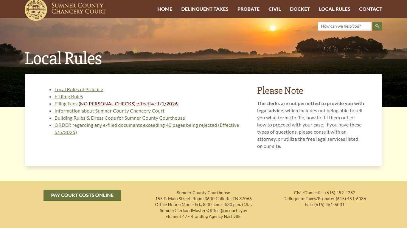 Local Rules - Sumnerchancerycourt